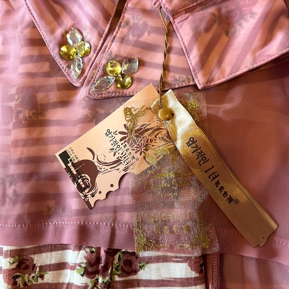 Floral mini dress with sheer top - Picture 4 of 4